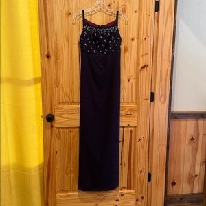 Bari Jay Navy Dress with Silver Embroidery Size 11/12